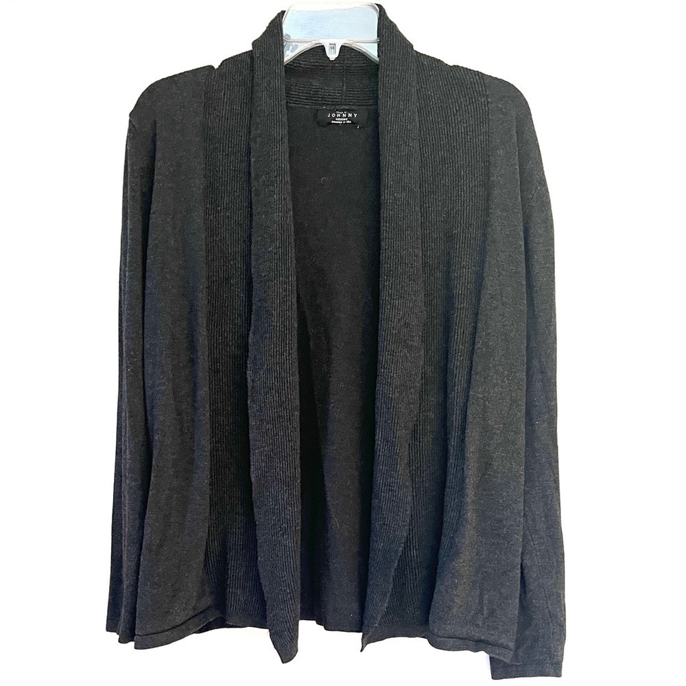 Made by Johnny Open Front Charcoal Grey Cardigan - PRICE DROP